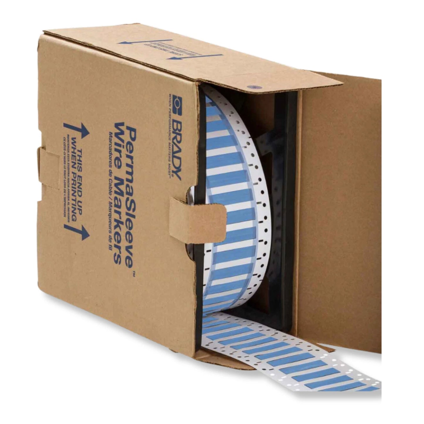 Brady 2" x 0.645" PS-375-2-BL | Blue Heat Shrink Wire Marking Sleeve Labels