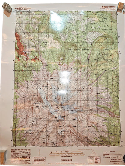 USGS Mt. Shasta California Topographic Map 1986 Provisional Edition 1:24,000