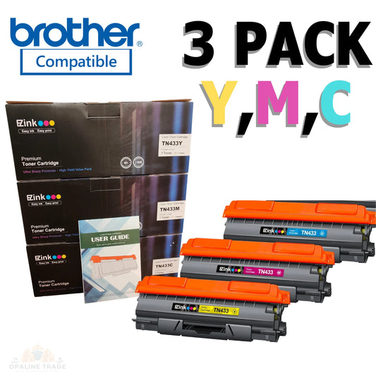 Brother Compatible TN433 Toner Cartridge Set C/M/Y 3-Pack MFC L8610CDW HL L8360CDW