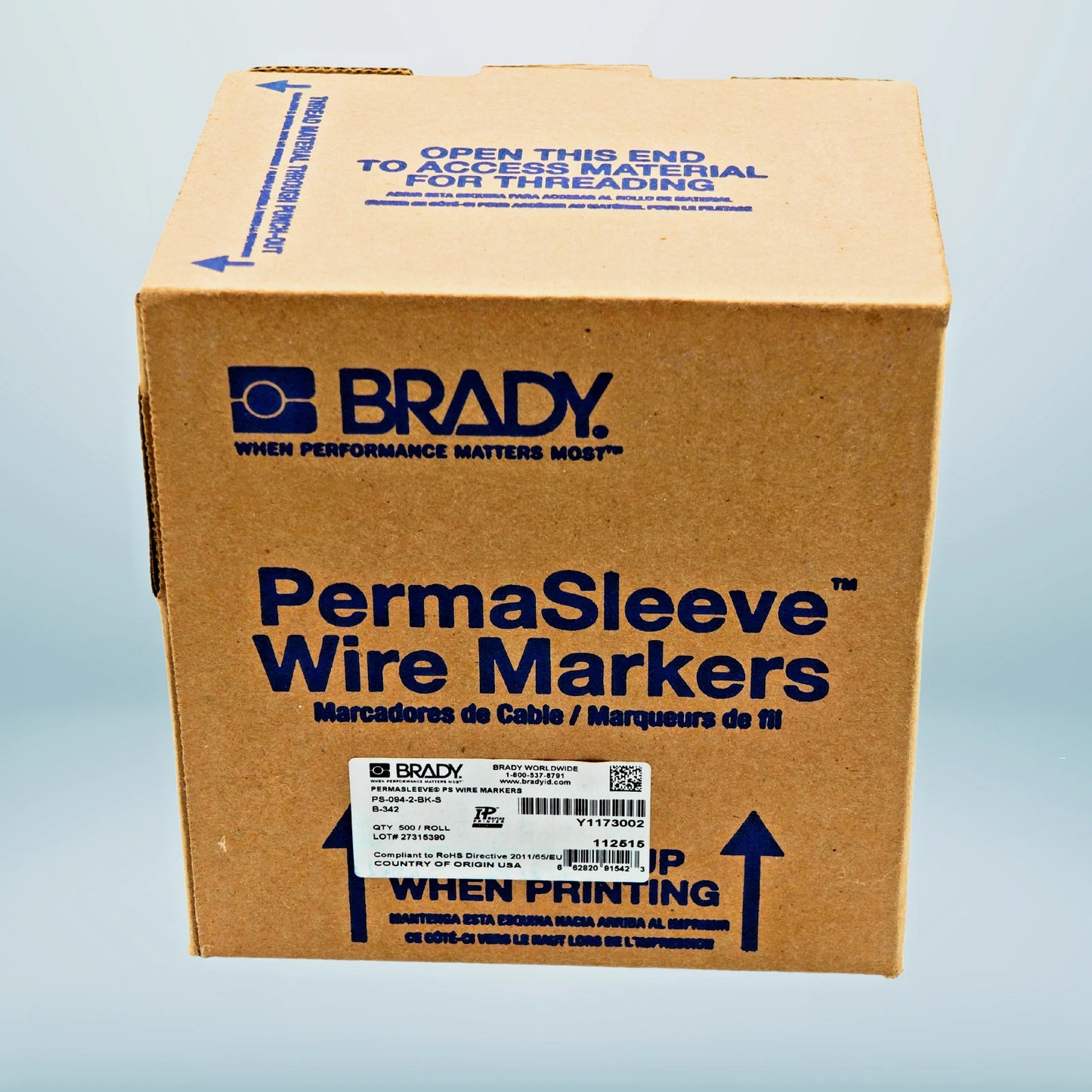 Brady PS-094-2-BK-S PermaSleeve Heat Shrink Wire Marking Sleeves 3/32" x 2", BLK
