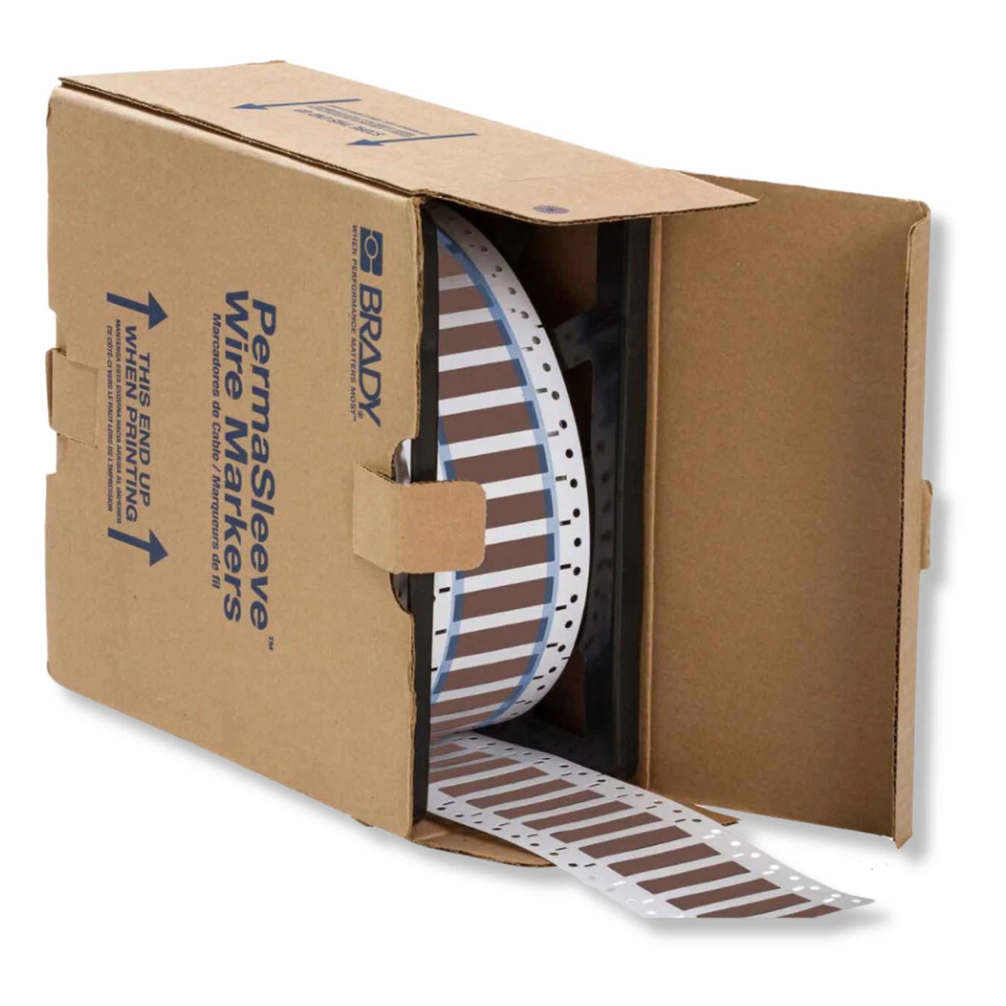 Brady 2" x 0.645" PS-375-2-BR | Brown Heat Shrink Wire Marking Sleeve Labels
