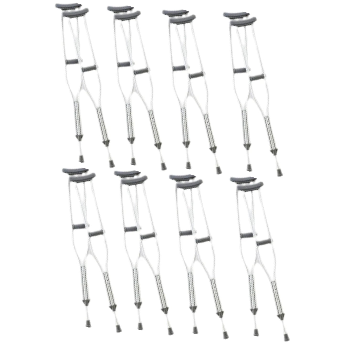 8PK CardinalHealth Adjustable Aluminium Axillary Crutches Adult 62-70 in, 300lbs