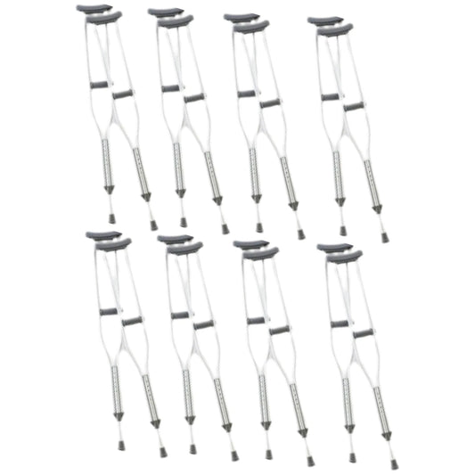 8PK CardinalHealth Adjustable Aluminium Axillary Crutches Adult 62-70 in, 300lbs
