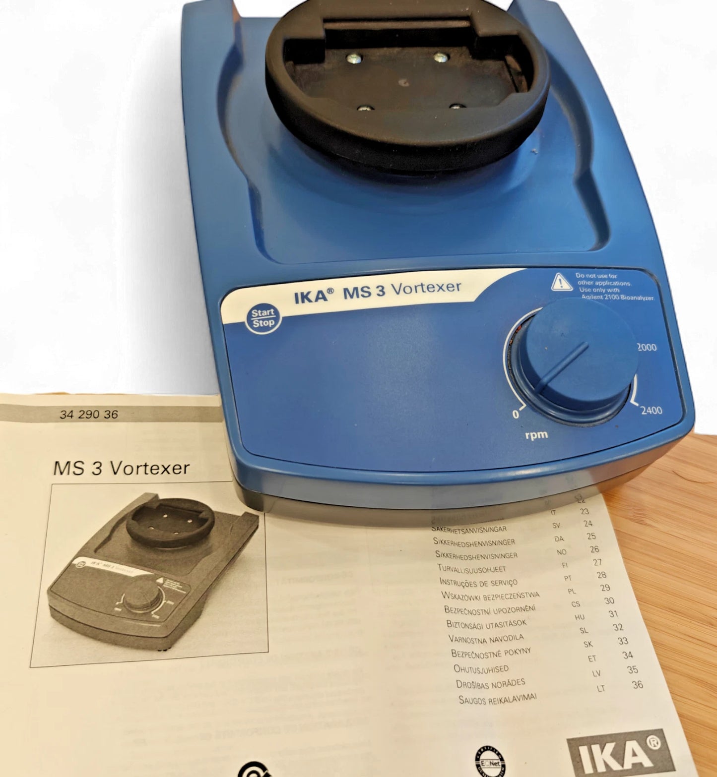 IKA MS3 Vortex Mixer with Power Supply - TESTED [MS 3 B S36] Agilent Lab Shaker