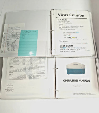 Set of 2 ViroCyt 2100 Virus Counter Lab Analyzers w/ Manual & Power Supply