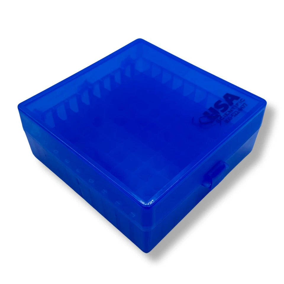USA Scientific 100-Well 2in Cryogenic Freezer Tube Storage Box - Choose Color