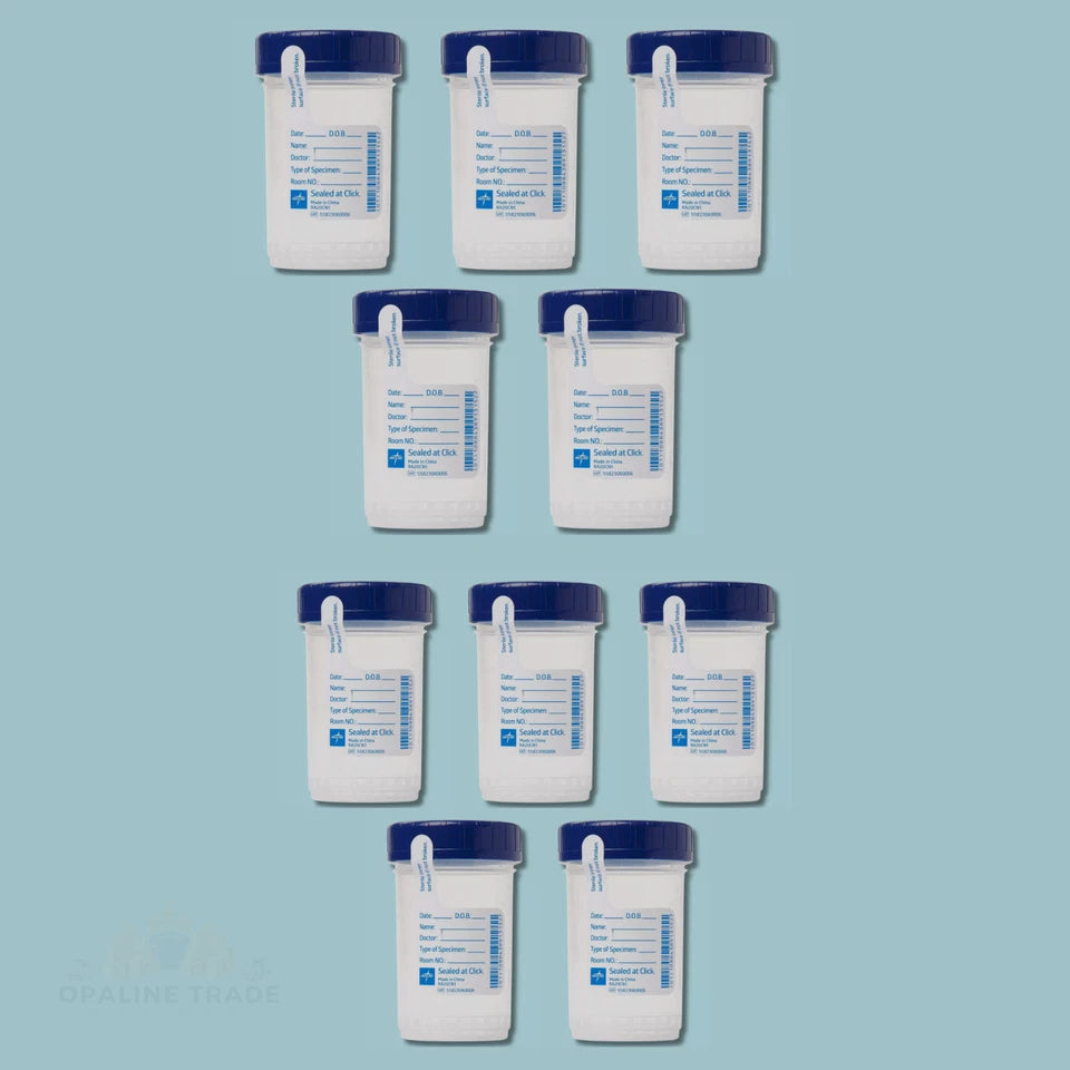 4oz Sterile Urine Sample Cup, Click-N-Close Lid, Specimen Container w/ ID Label