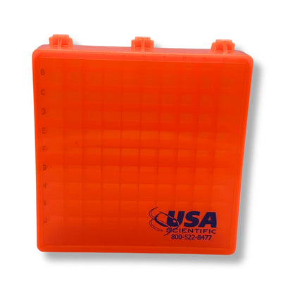 USA Scientific 100-Well 2in Cryogenic Freezer Tube Storage Box - Choose Color