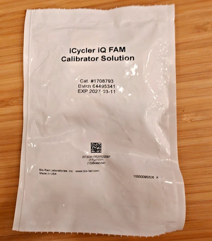 iCycler iQ FAM Calibrator Solution Pkg of 5, 1.5 ml tubes Cat #1708793 EXP 2027