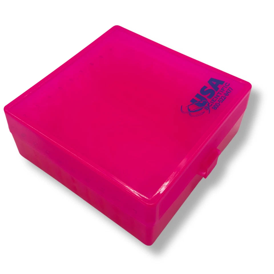 USA Scientific 100-Well 2in Cryogenic Freezer Tube Storage Box - Choose Color