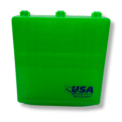 USA Scientific 100-Well 2in Cryogenic Freezer Tube Storage Box - Choose Color