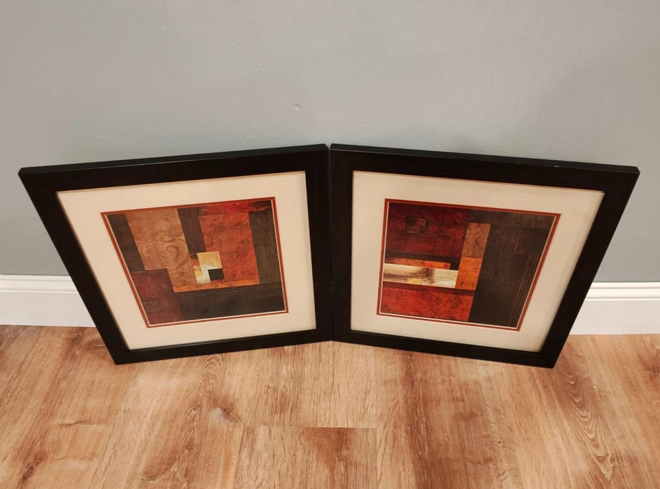 The Moment of Truth I & II Set - Chris Donovan 16x16 Framed Abstract Wall Art