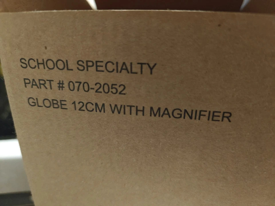 Packaging for educational desktop world globe with magnifier