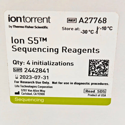 Thermo Scientific Ion S5 Sequencing Reagents [A27768] NGS Lab Kit - GeneStudio