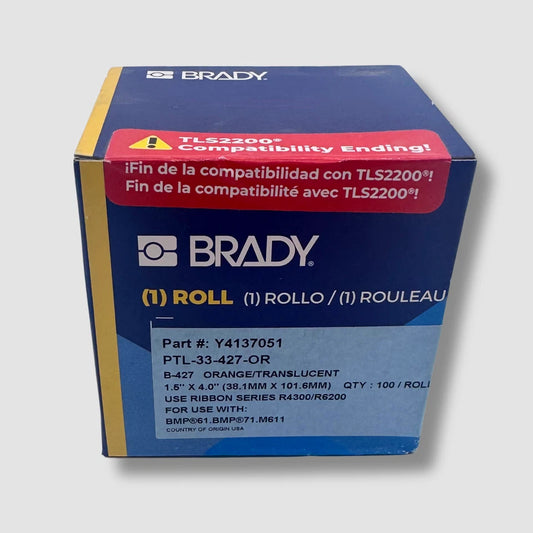 Brady 1.5" x 4" Orange/Translucent Self-Laminating Vinyl Labels | PTL-33-427-OR