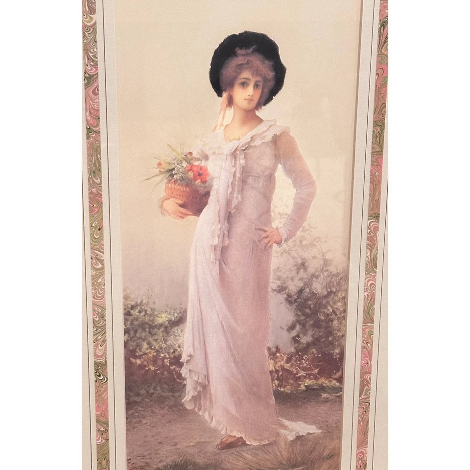 Marcus Stone Framed Art Print (34x17) | Romanticism | Antique | Coquette