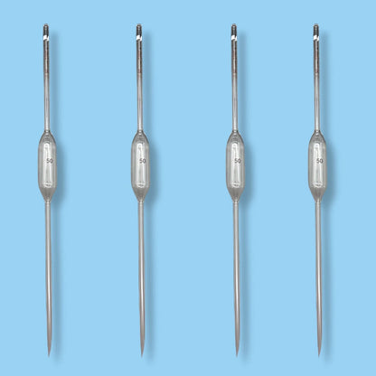 Set of VWR 500mL Filtering Flask & 4 Pyrex 50mL Volumetric Pipets | Heavy Wall