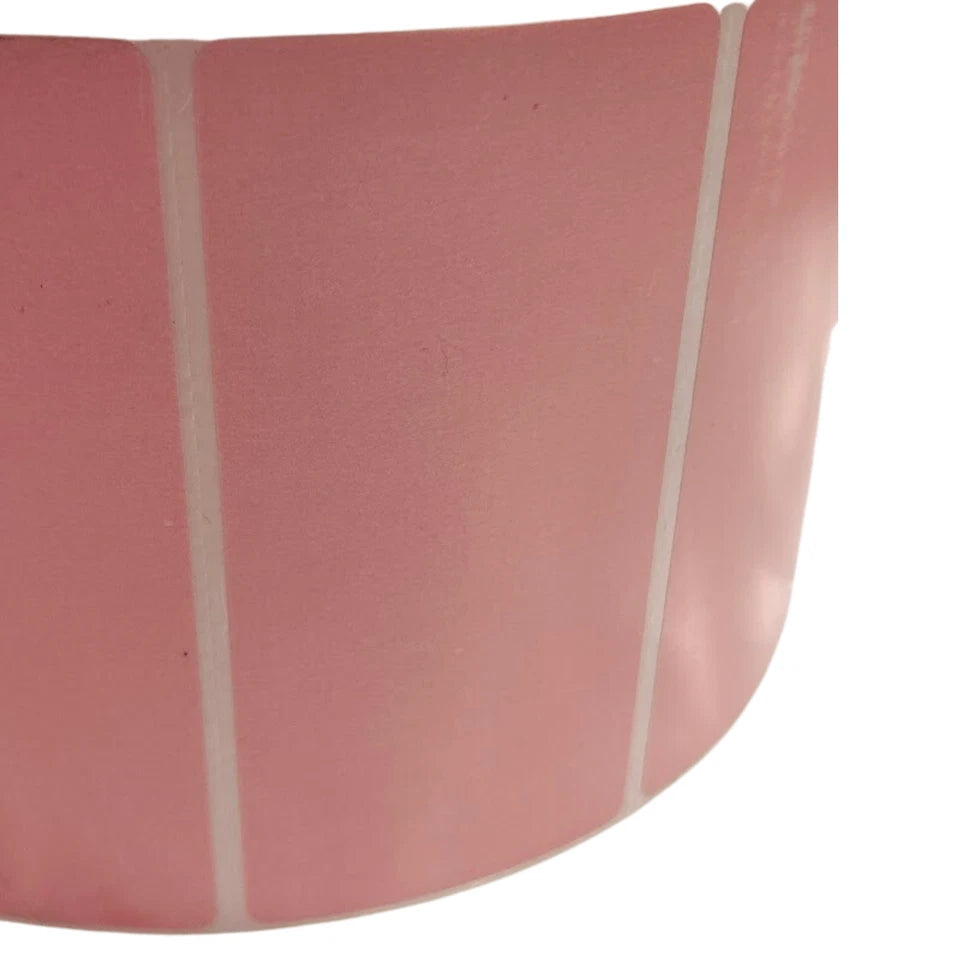 Thermal Transfer Labels 4x2" - Pink, 12000 Count (4 Rolls of 3000) - Industrial