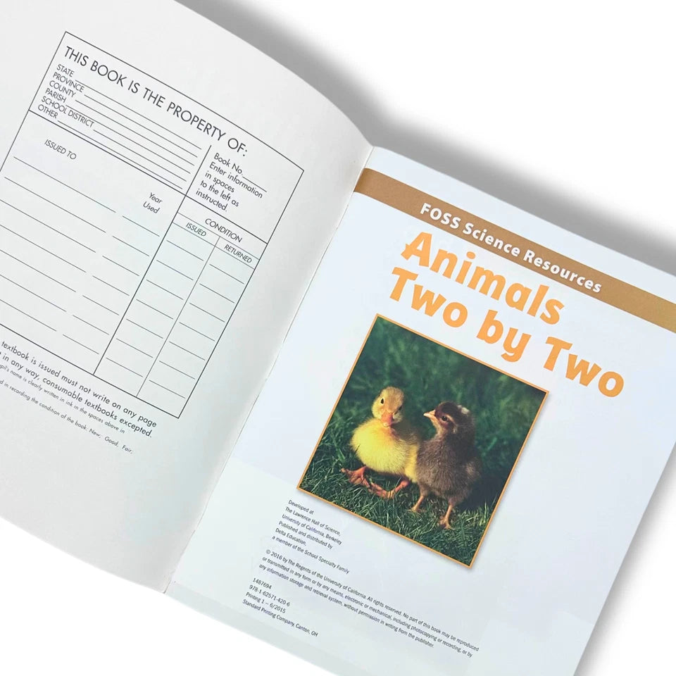 Animals Two By Two Book - Classroom Set of 8 - FOSS Elementary Education