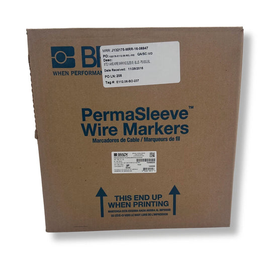 Brady 2" x 0.851" Blue Permasleeve Heat Shrink Wire & Cable Labels | PS-500-2-BL
