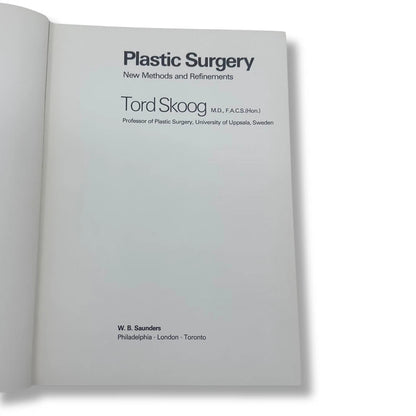 Tord Skoog Plastic Surgery: New Methods and Refinements 1974 Hardcover | RARE