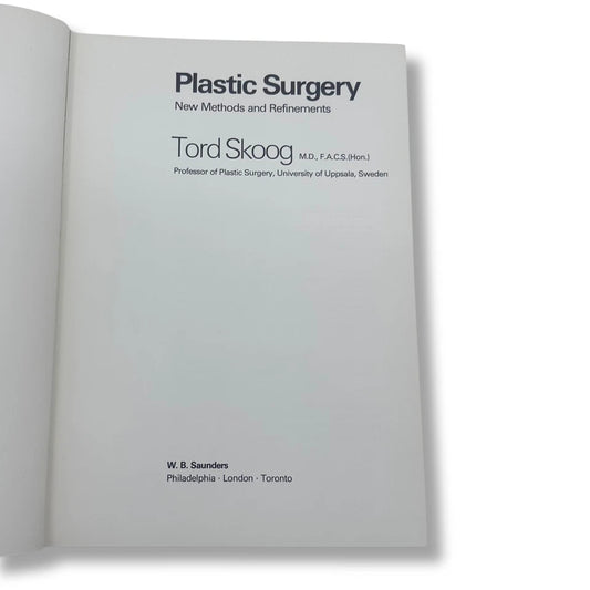 Tord Skoog Plastic Surgery: New Methods and Refinements 1974 Hardcover | RARE