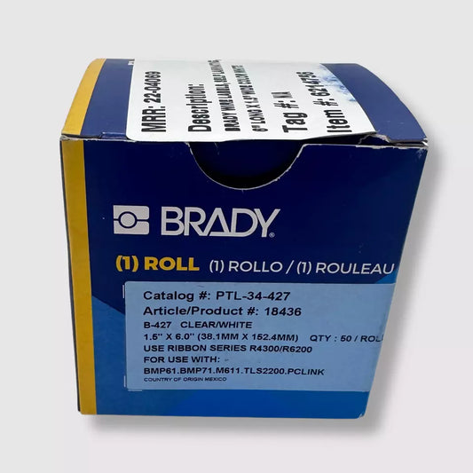 Brady 1.5x6 Clear/White Self-Laminating Vinyl Wrap Roll | PTL-34-427