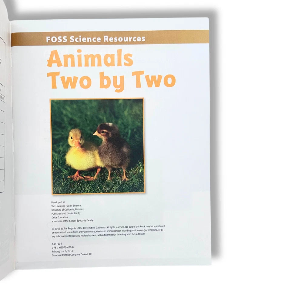 Animals Two By Two Book - Classroom Set of 8 - FOSS Elementary Education