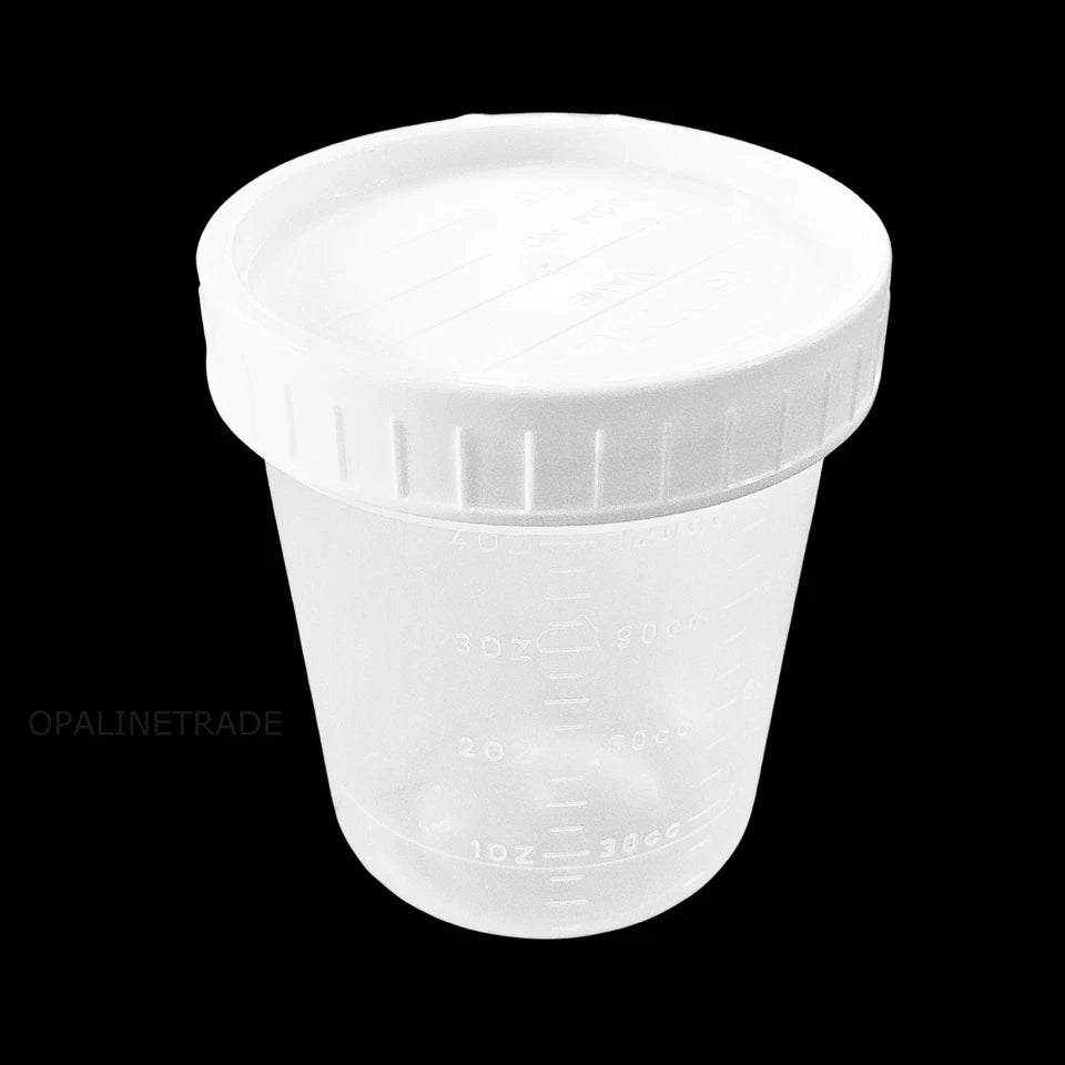 10-Pack 120mL Lab Specimen Containers with Screw Cap - Marked Date/Room