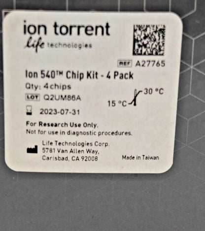 Thermo Fisher Scientific Ion Torrent Ion 540 Chip Kit 4-Pack [A27765] EXP: 2023