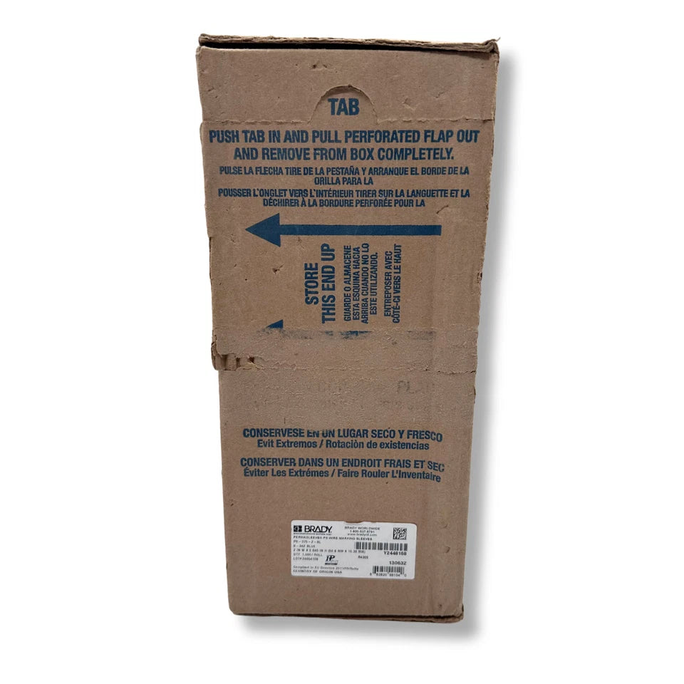 Brady 2" x 0.645" PS-375-2-BL | Blue Heat Shrink Wire Marking Sleeve Labels