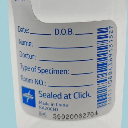 4oz Sterile Urine Sample Cup, Click-N-Close Lid, Specimen Container w/ ID Label