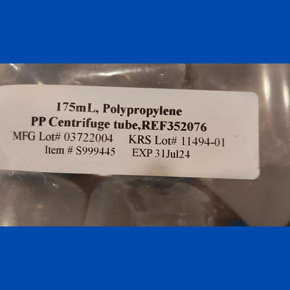 Falcon® 175mL Sterile Graduated Conical Tube w/ Cap, Polypropylene, 8PK, 352076