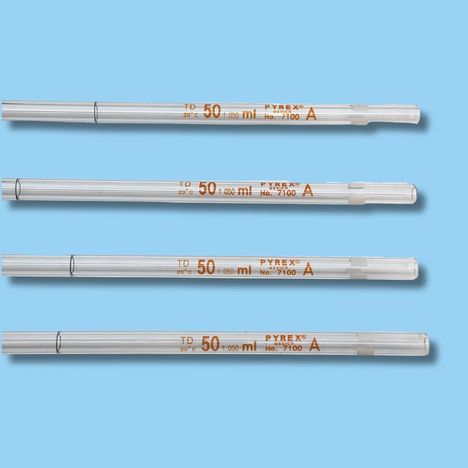 Set of VWR 500mL Filtering Flask & 4 Pyrex 50mL Volumetric Pipets | Heavy Wall