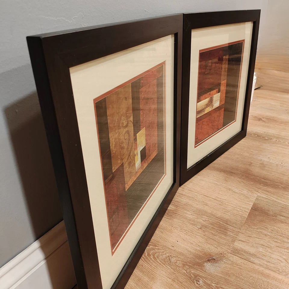 The Moment of Truth I & II Set - Chris Donovan 16x16 Framed Abstract Wall Art
