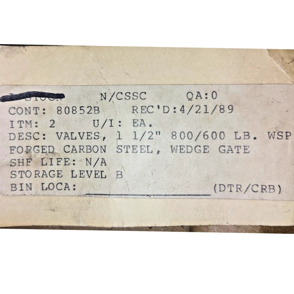 VOGT VALVE 1-1/2 in. Forged CARBON Steel Conventional Port Threaded Gate Valve
