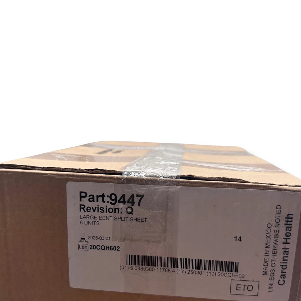 Box of 8 Cardinal Health Large EENT Split Sheet/Drape (77 in. x 124 in.)