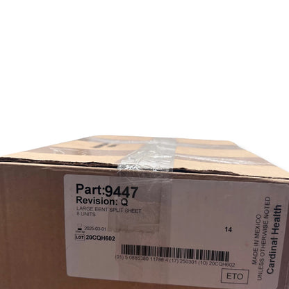 Box of 8 Cardinal Health Large EENT Split Sheet/Drape (77 in. x 124 in.)
