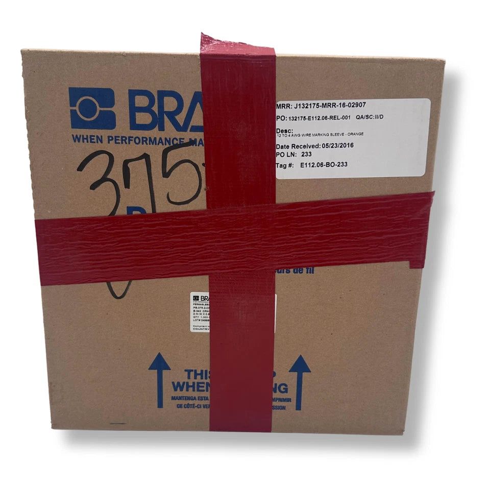Brady 2" x 0.645" PS-375-2-OR | Orange Heat Shrink Wire Marking Sleeve Labels