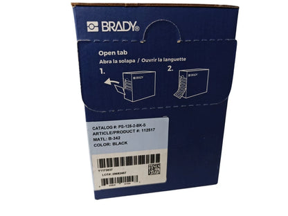 BRADY PermaSleeve [PS-125-2-BK-S] Heat Shrink Wire Marking Sleeves 1/8”, 3” Core