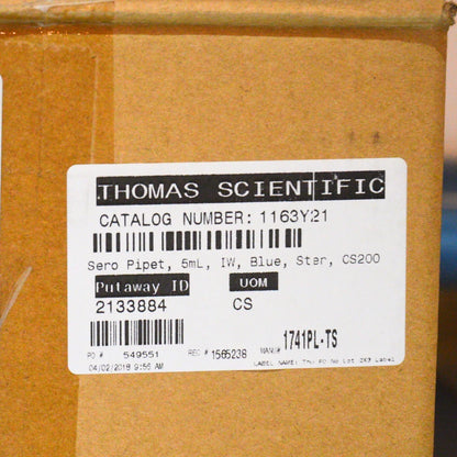 Celltreat 5mL Aspirating Pipet Polystyrene Non-Pyrogenic, 200/Case Bulk Packed 229255