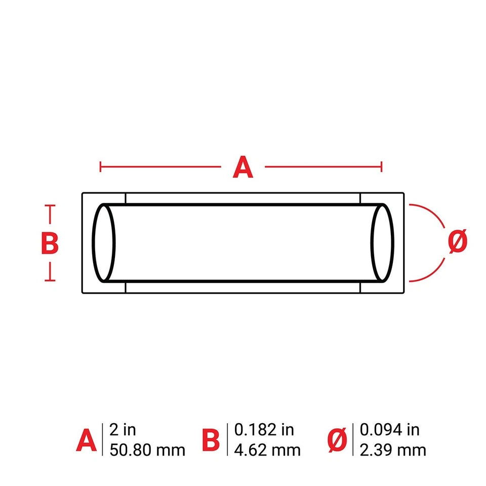 Brady PS-094-2-BK-S PermaSleeve Heat Shrink Wire Marking Sleeves 3/32" x 2", BLK