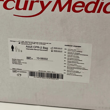 MercuryMed 6 Pack Disposable Adult CPR Bags w/ Manometer & Hyperinflation System