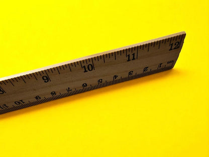 Set of 2 Wooden School Rulers 12 Inch / 30cm For Classroom, Home, Office, Craft