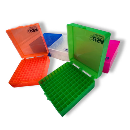USA Scientific 100-Well 2in Cryogenic Freezer Tube Storage Box - Choose Color
