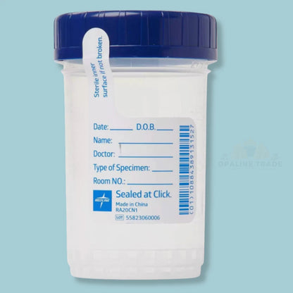 4oz Sterile Urine Sample Cup, Click-N-Close Lid, Specimen Container w/ ID Label
