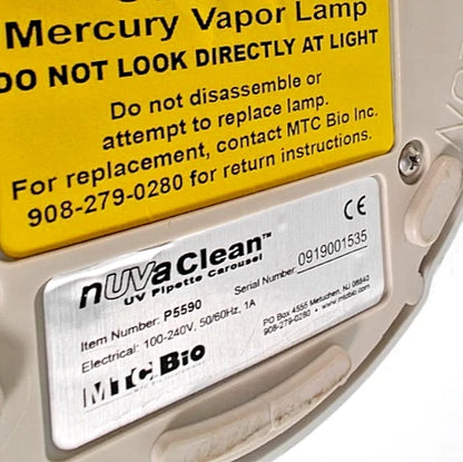 MTC Bio nUVaClean UV Light Pipette Sterilizer Carousel P5590 with Power Adapter