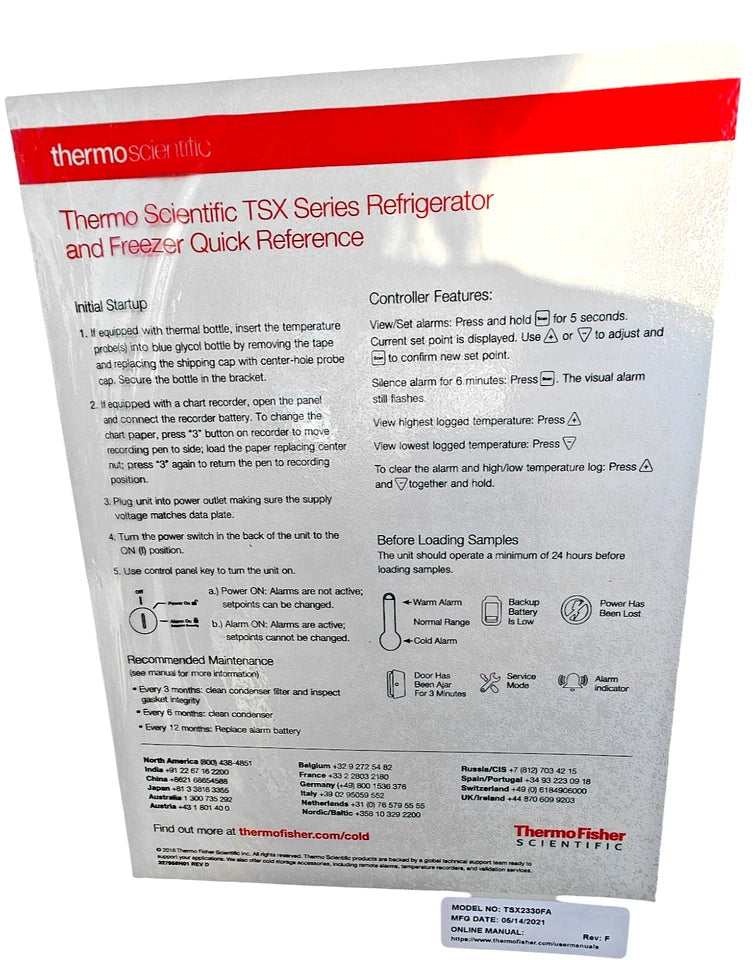 Thermo Scientific TSX2330FA -30C Upright Lab Freezer 23 cu ft 115V