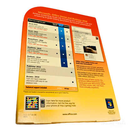 Microsoft Office 2010 Home & Business CD/DVD | Full Retail Version | English