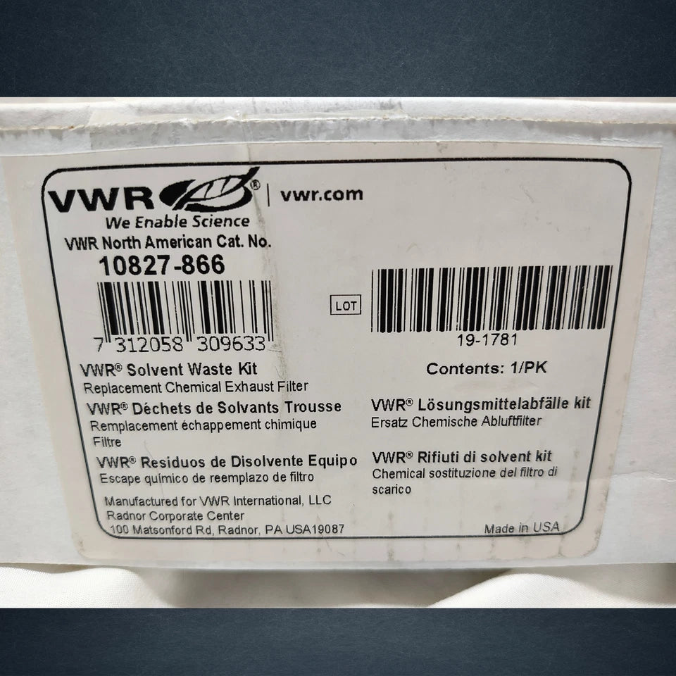 VWR Chemical Exhaust Replacement Filter 10826-866 for Solvent Waste System NEW